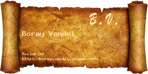 Boray Vendel névjegykártya